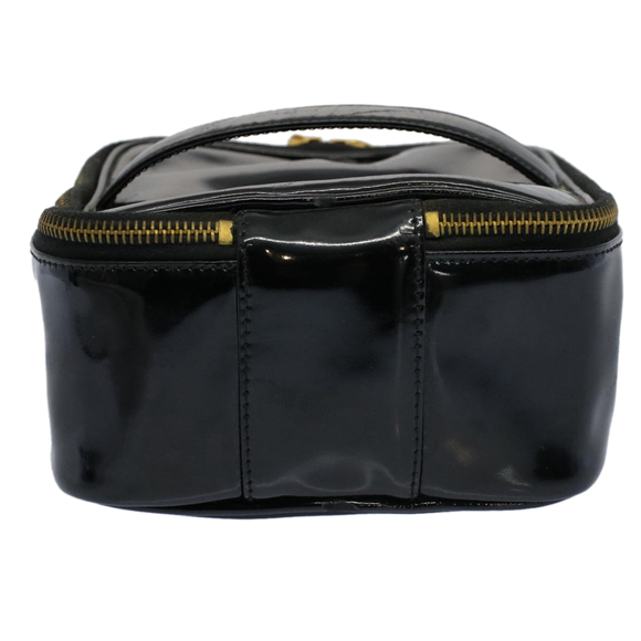 CHANEL Vanity Cosmetic Pouch Patent leather Black CC Auth yb378 - Picture 2 of 16